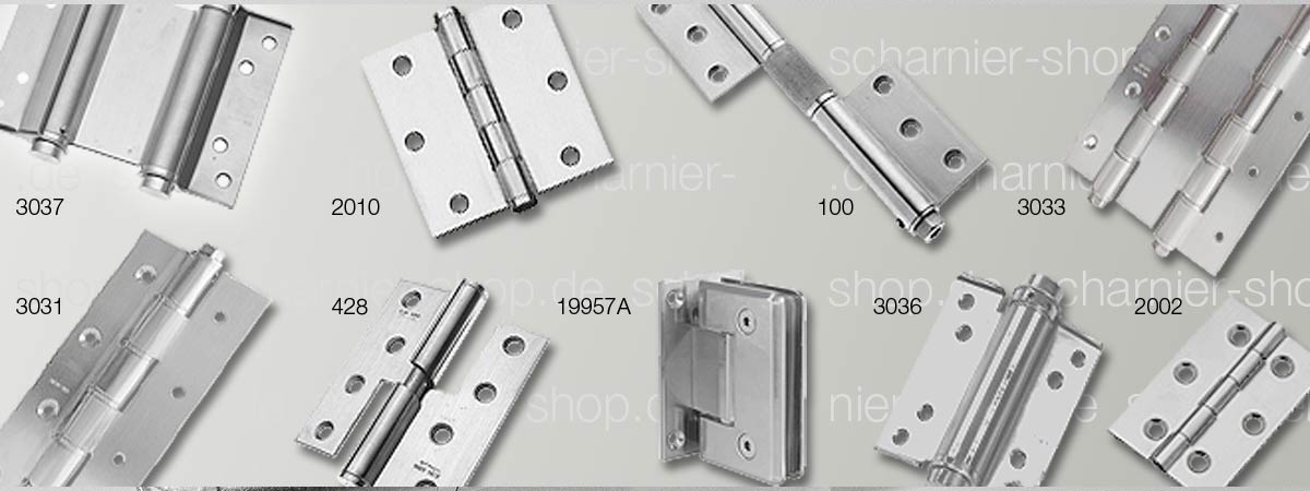 Pendeltürscharniere * Aufschraubscharniere * Glastürscharniere * Scharniere gerollt aus Edelstahl V2A und Carbonstahl