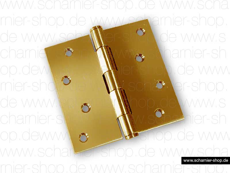 Stahlscharniere Scharnier gerollt 2010G-3 / 101x101 / Carbonstahl gold